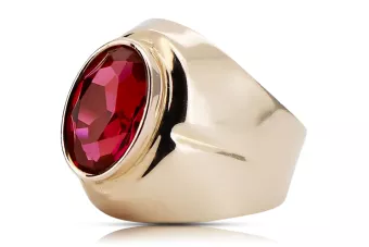 Pierścionek Vintage Biżuteria Rubin Oryginalny wyrób Vintage 14k z różowego złota vrc296r